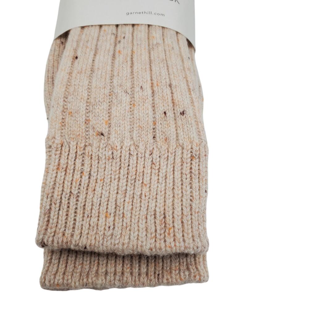 Soft Ribbed 82% Cashmere Ankle Socks Sz 9-11 Warm Cozy Garnet Hill Tan Donegal - Picture 3 of 6